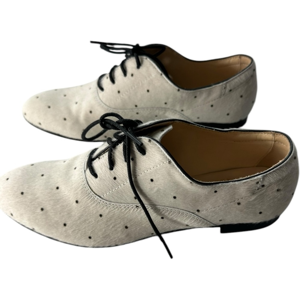 TOD'S Francesina Polka-Dot Calf Hair Brogues Loafer Shoes Size 36.5 - Picture 3 of 9